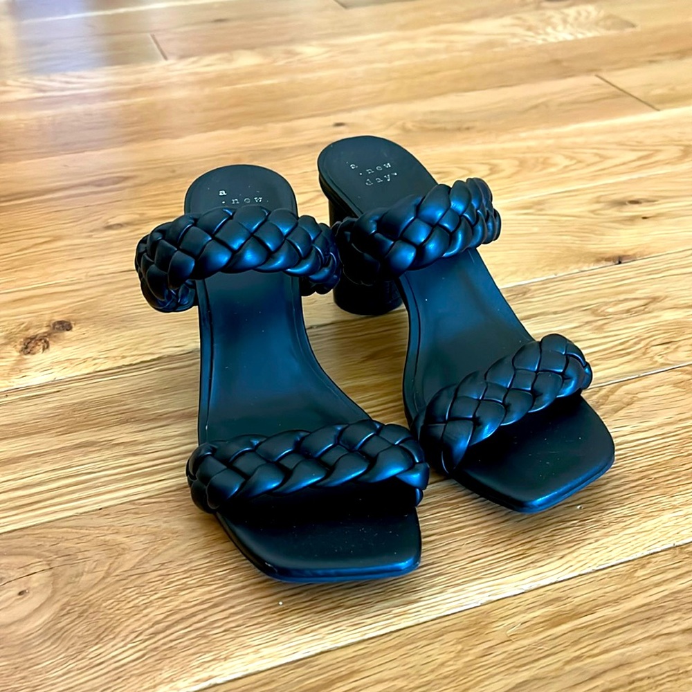A New Day black braided heels